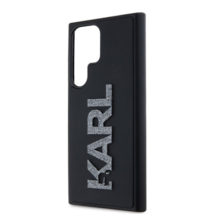Deksel for Samsung Galaxy S23 Ultra S918, Karl Lagerfeld, 3D Rubber Glitter Logo, Svart