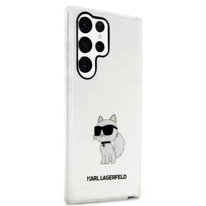 Deksel for Samsung Galaxy S23 Ultra S918, Karl Lagerfeld, Ikonik Choupette, Gjennomsiktig