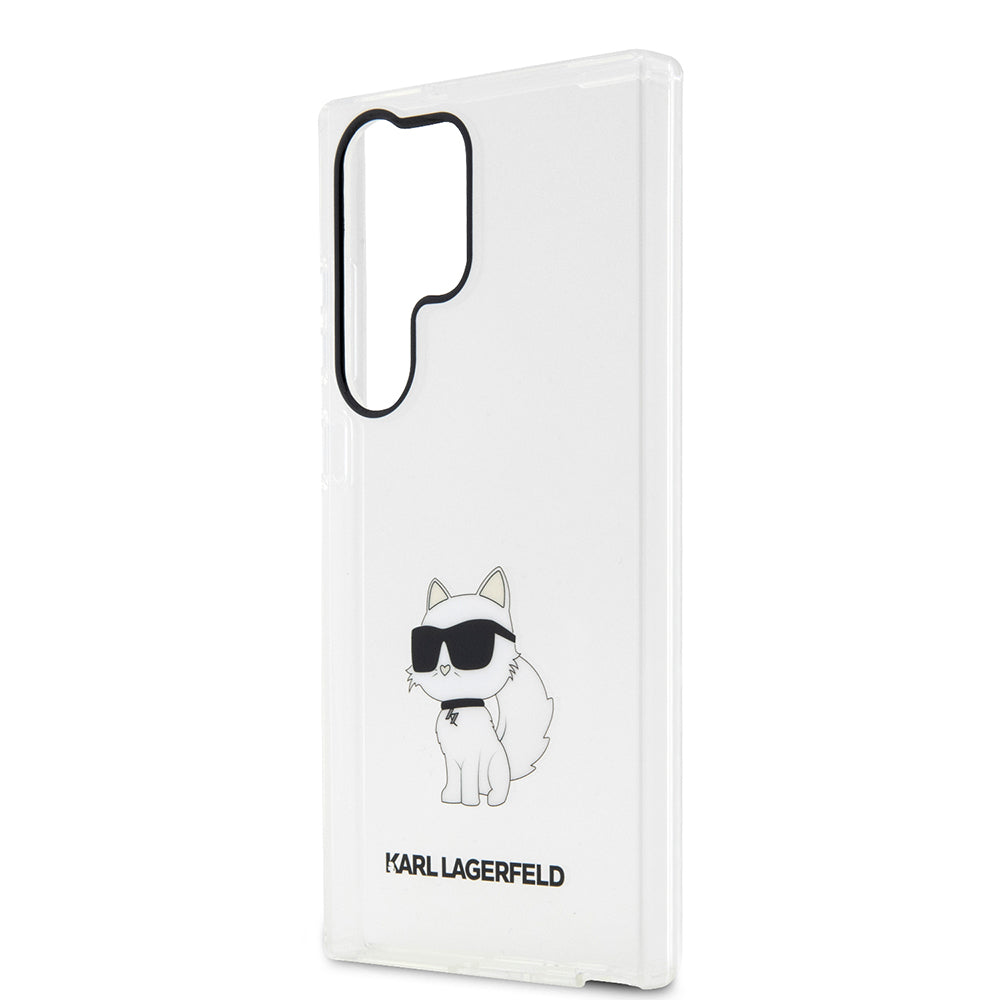 Deksel for Samsung Galaxy S23 Ultra S918, Karl Lagerfeld, Ikonik Choupette, Gjennomsiktig