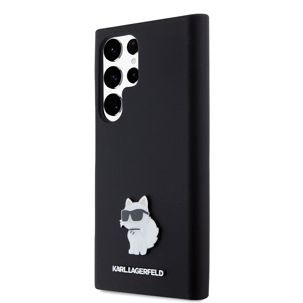 Deksel for Samsung Galaxy S23 Ultra S918, Karl Lagerfeld, Silicone Choupette, Svart