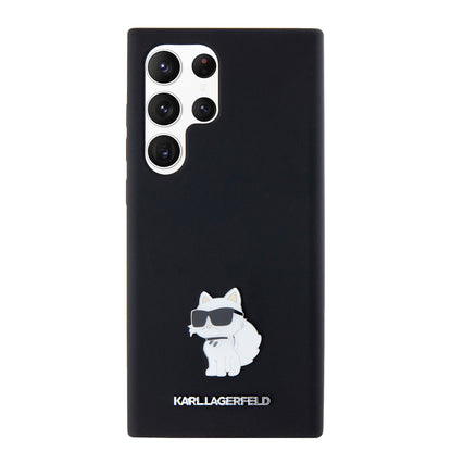 Deksel for Samsung Galaxy S23 Ultra S918, Karl Lagerfeld, Silicone Choupette, Svart