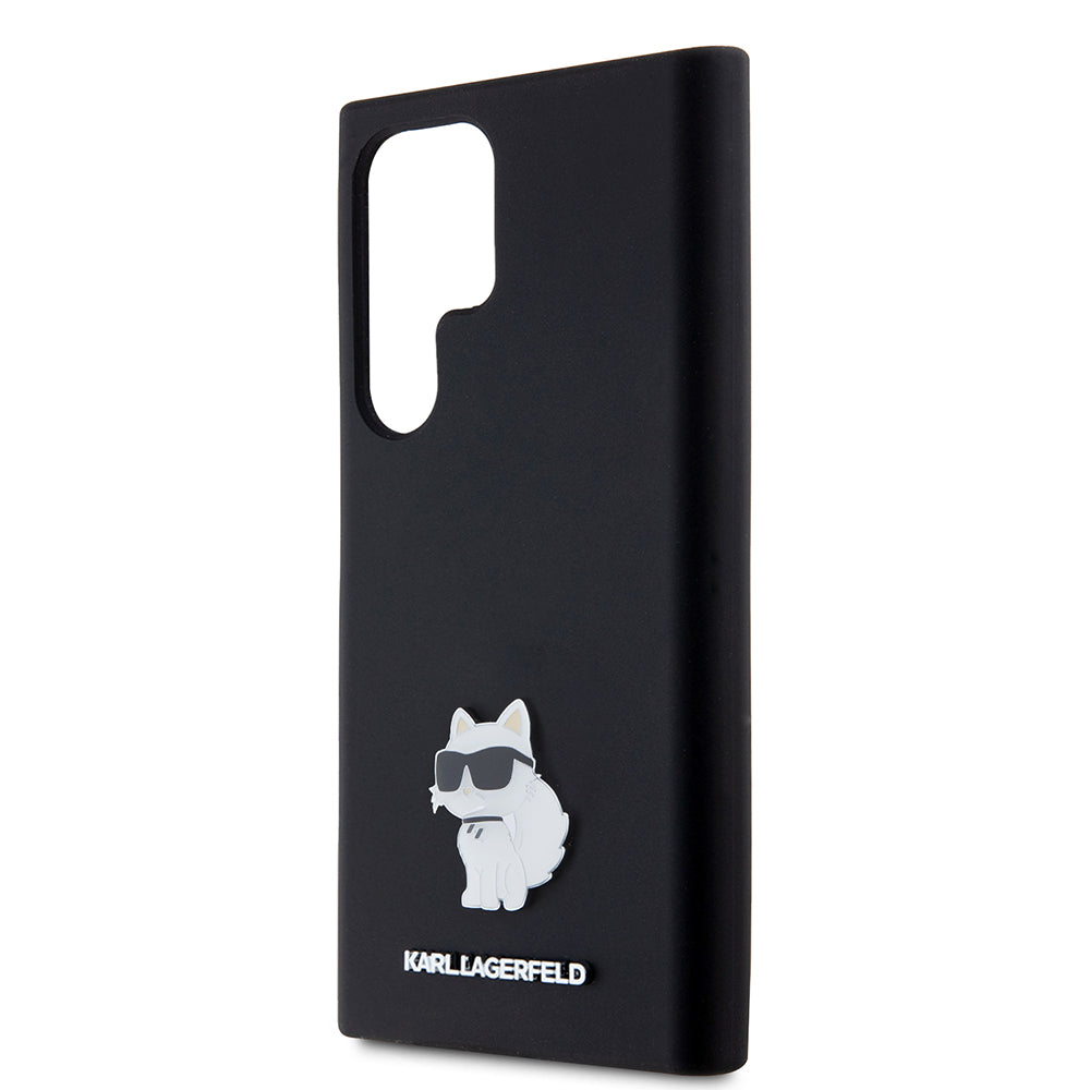 Deksel for Samsung Galaxy S23 Ultra S918, Karl Lagerfeld, Silicone Choupette, Svart