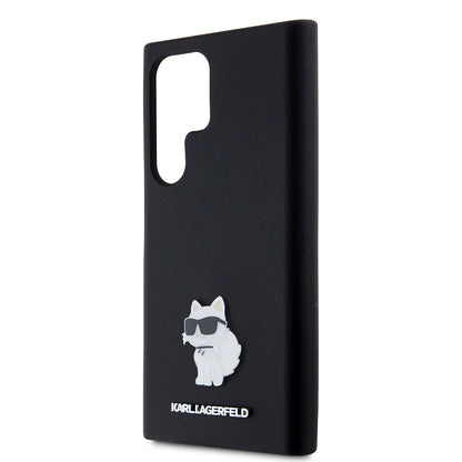 Deksel for Samsung Galaxy S23 Ultra S918, Karl Lagerfeld, Silicone Choupette, Svart