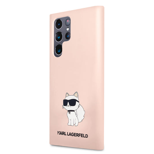 Deksel for Samsung Galaxy S23 Ultra S918, Karl Lagerfeld, Silicone Choupette, Rosa
