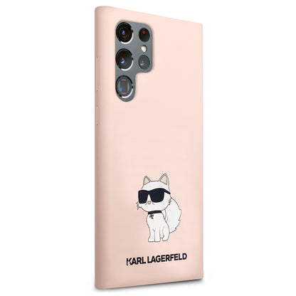 Deksel for Samsung Galaxy S23 Ultra S918, Karl Lagerfeld, Silicone Choupette, Rosa