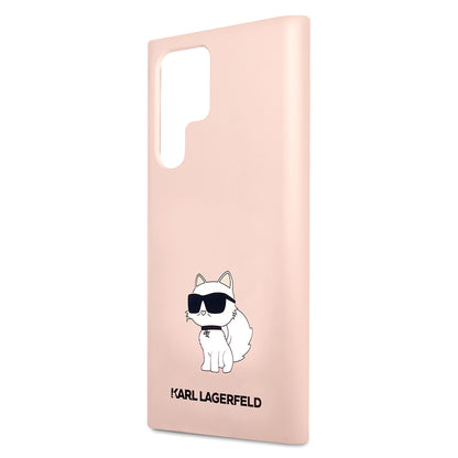 Deksel for Samsung Galaxy S23 Ultra S918, Karl Lagerfeld, Silicone Choupette, Rosa