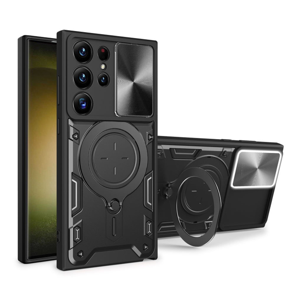 Deksel til Samsung Galaxy S23 Ultra S918, Techsuit, CamGuard Pro, Svart