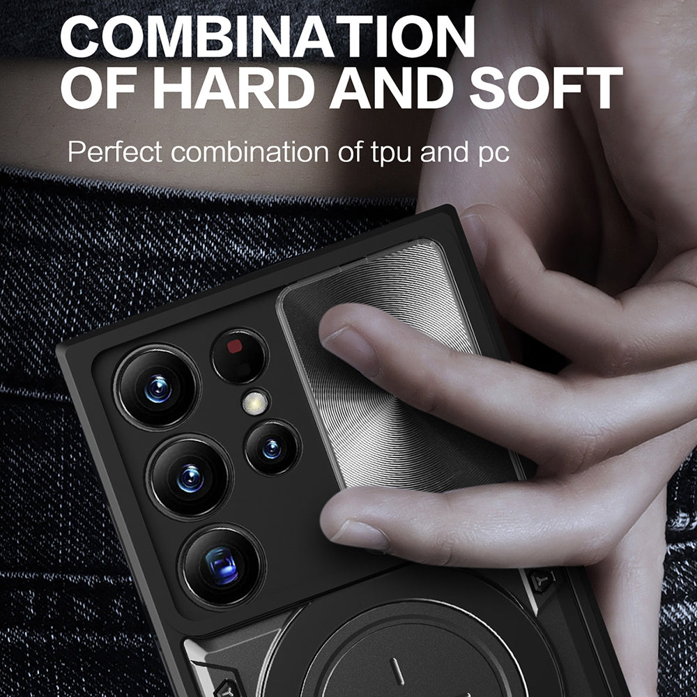 Deksel til Samsung Galaxy S23 Ultra S918, Techsuit, CamGuard Pro, Svart