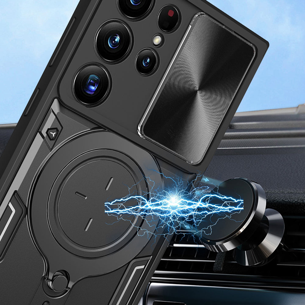 Deksel til Samsung Galaxy S23 Ultra S918, Techsuit, CamGuard Pro, Svart
