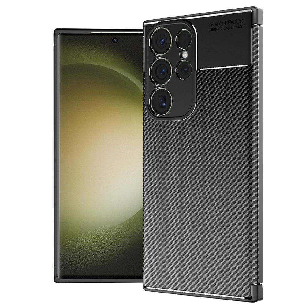Deksel til Samsung Galaxy S23 Ultra S918, Techsuit, CarbonFiber, Svart