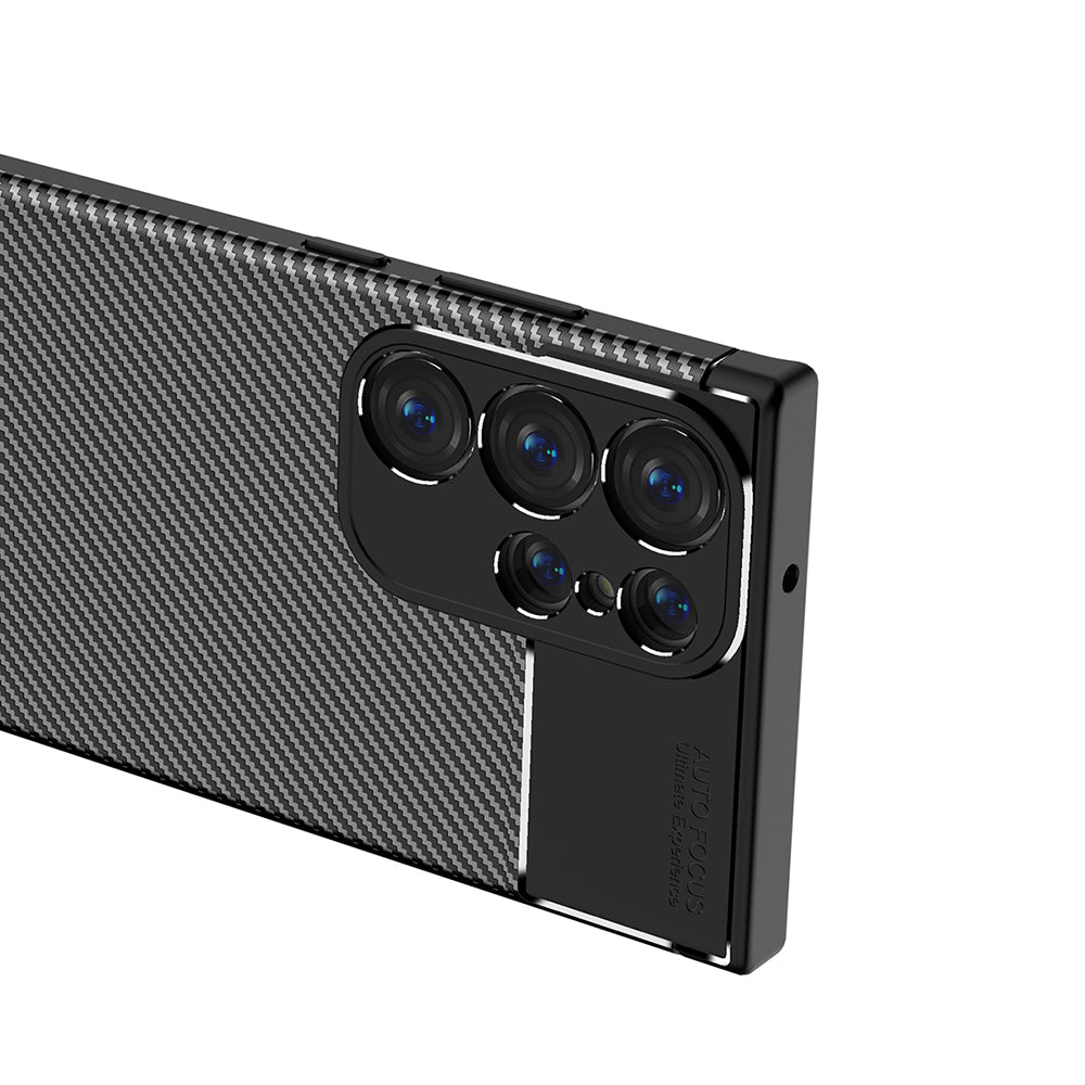 Deksel til Samsung Galaxy S23 Ultra S918, Techsuit, CarbonFiber, Svart