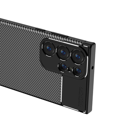 Deksel til Samsung Galaxy S23 Ultra S918, Techsuit, CarbonFiber, Svart