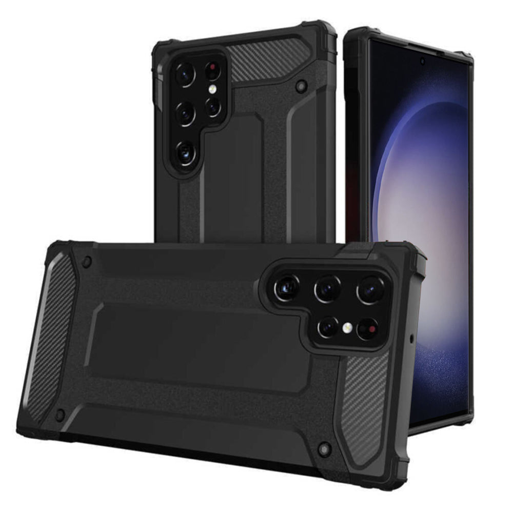 Deksel for Samsung Galaxy S23 Ultra S918, Techsuit, Hybrid Armor, Svart