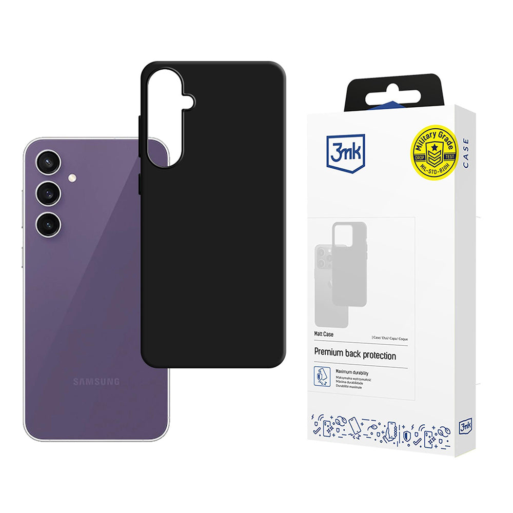 Deksel for Samsung Galaxy S24 FE S721, 3MK, Matt svart