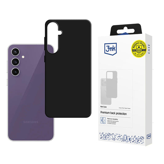 Deksel for Samsung Galaxy S24 FE S721, 3MK, Matt svart