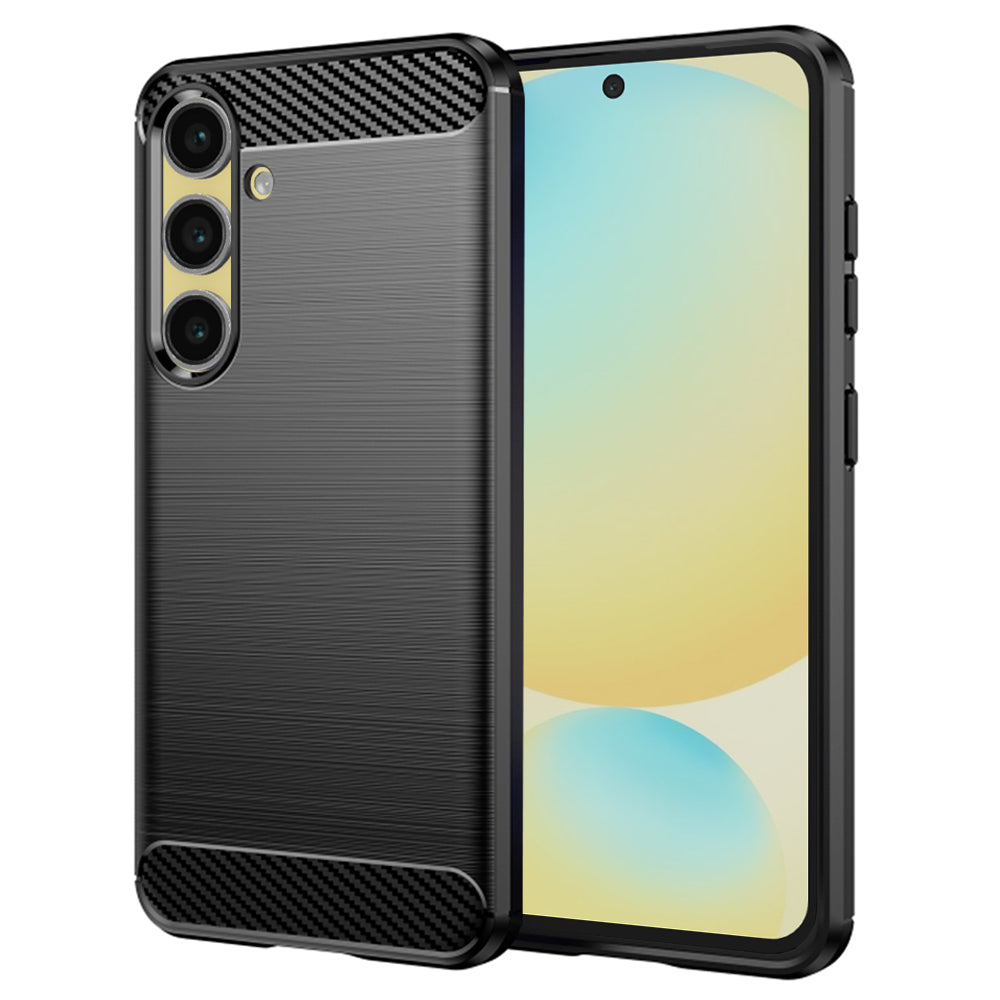Deksel til Samsung Galaxy S24 FE S721, Techsuit, Karbon, Svart