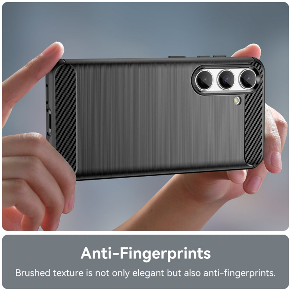 Deksel til Samsung Galaxy S24 FE S721, Techsuit, Karbon, Svart