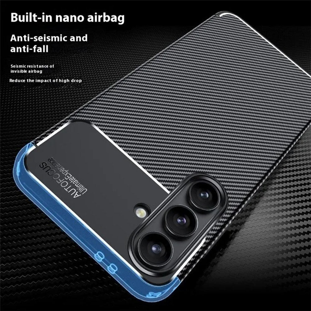 Deksel til Samsung Galaxy S24 FE S721, Techsuit, CarbonFiber, Svart
