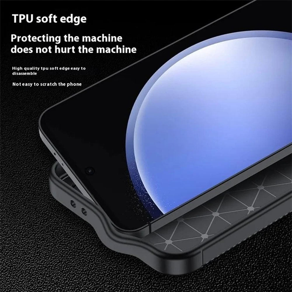 Deksel til Samsung Galaxy S24 FE S721, Techsuit, CarbonFiber, Svart