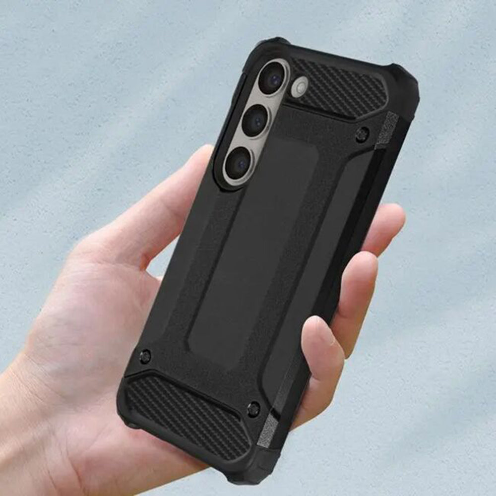 Deksel for Samsung Galaxy S24 FE S721, Techsuit, Hybrid Armor, Svart