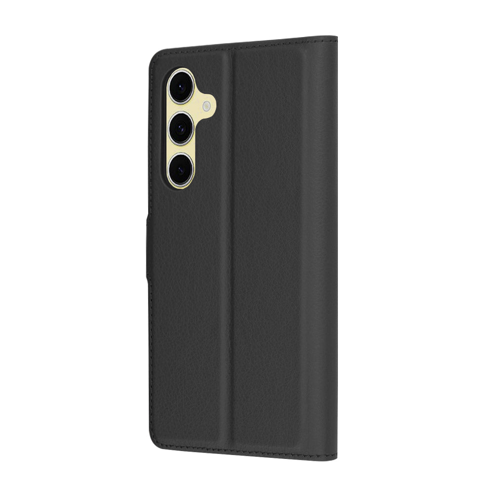 Deksel for Samsung Galaxy S24 FE S721, Techsuit, Leather Folio, Svart