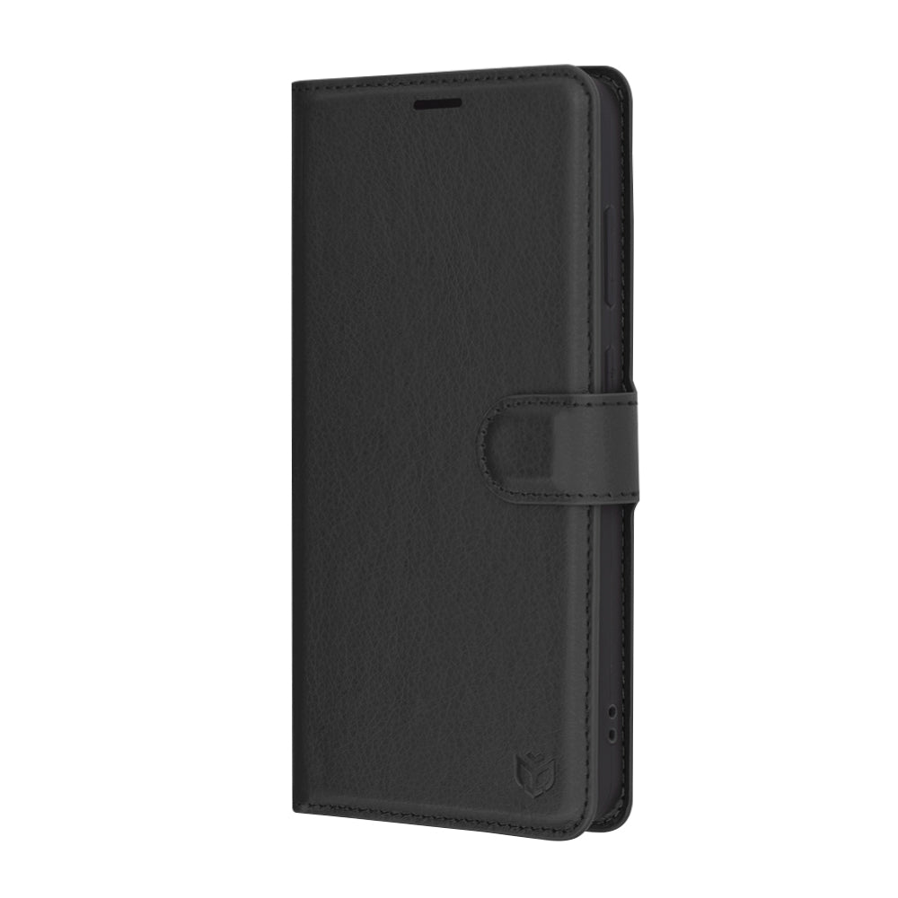Deksel for Samsung Galaxy S24 FE S721, Techsuit, Leather Folio, Svart