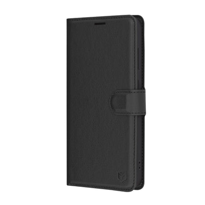 Deksel for Samsung Galaxy S24 FE S721, Techsuit, Leather Folio, Svart