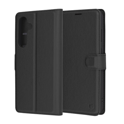 Deksel for Samsung Galaxy S24 FE S721, Techsuit, Leather Folio, Svart