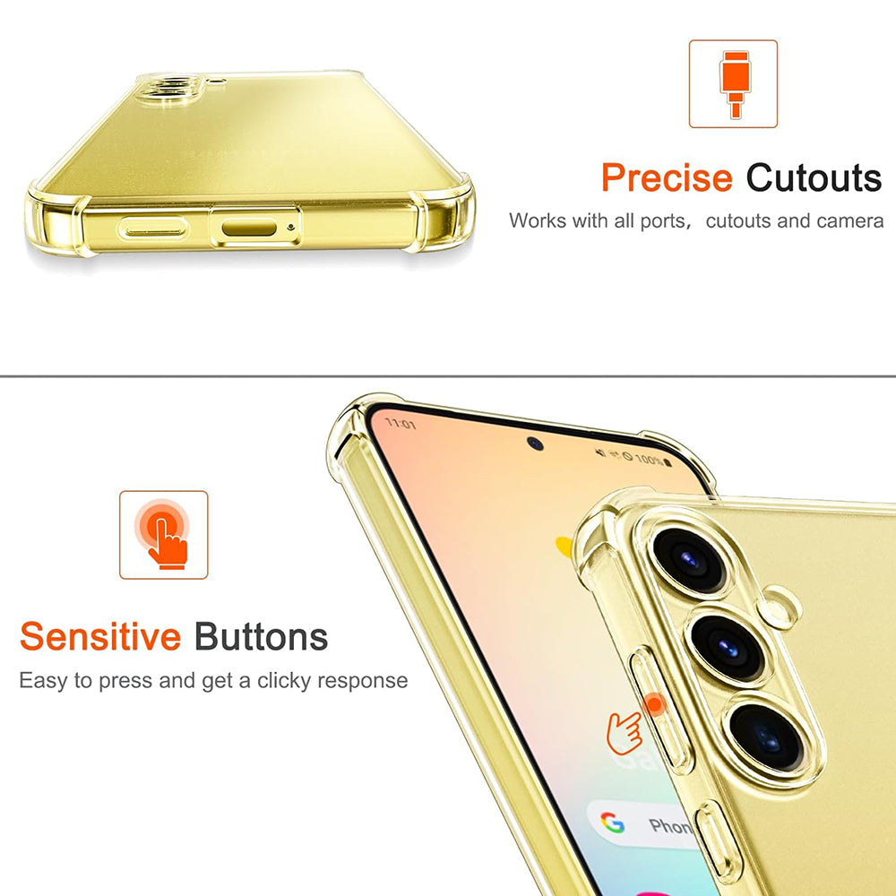 Deksel for Samsung Galaxy S24 FE S721, Techsuit, Støtsikker Klar, Transparent