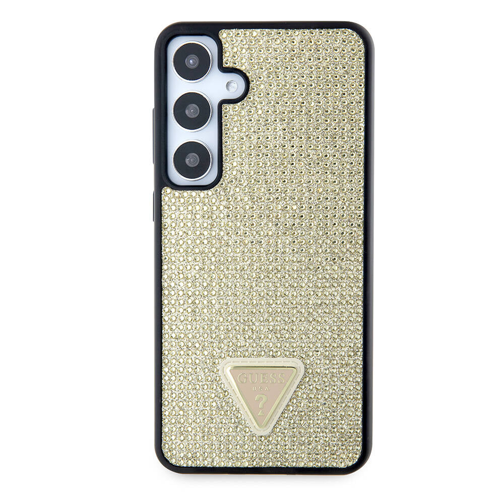 Deksel for Samsung Galaxy S24+ S926, Guess, Rhinestone Triangle Logo, Gull