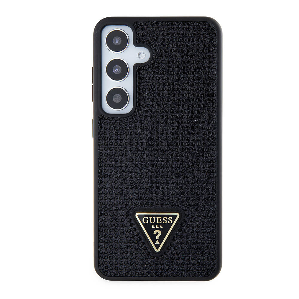 Deksel for Samsung Galaxy S24+ S926, Guess, Rhinestone Triangle Logo, Svart