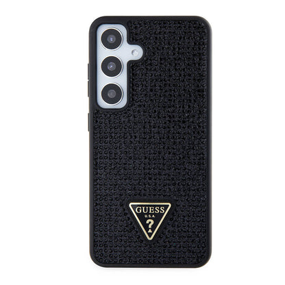 Deksel for Samsung Galaxy S24+ S926, Guess, Rhinestone Triangle Logo, Svart
