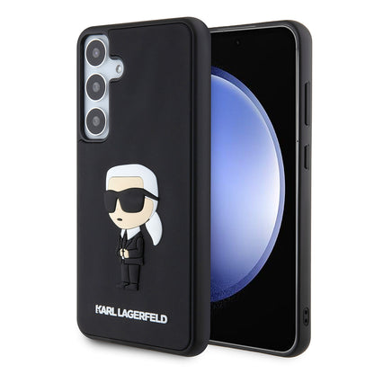 Deksel for Samsung Galaxy S24+ S926, Karl Lagerfeld, 3D Rubber Ikonik Karl, Svart