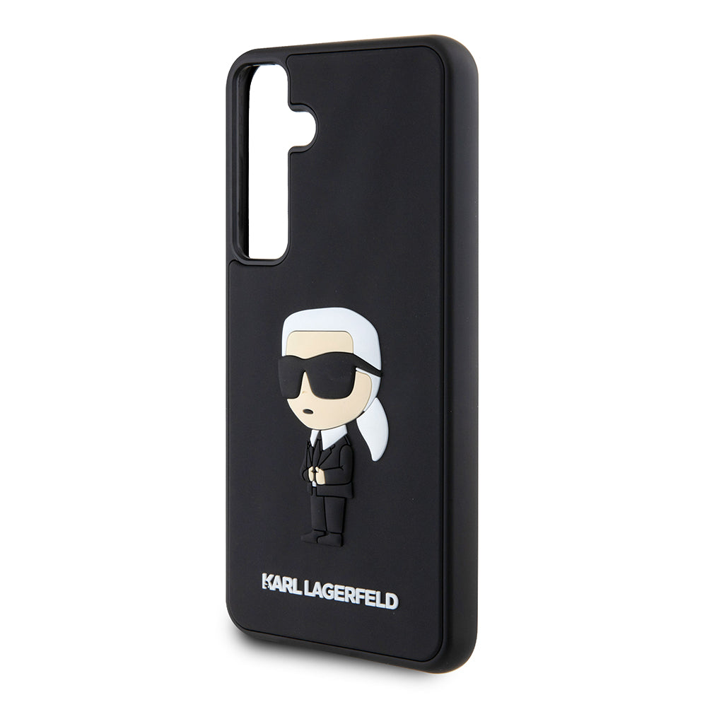 Deksel for Samsung Galaxy S24+ S926, Karl Lagerfeld, 3D Rubber Ikonik Karl, Svart