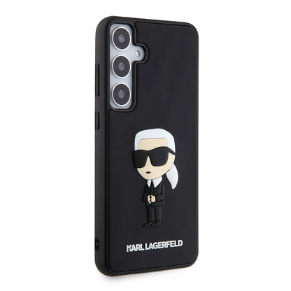 Deksel for Samsung Galaxy S24+ S926, Karl Lagerfeld, 3D Rubber Ikonik Karl, Svart