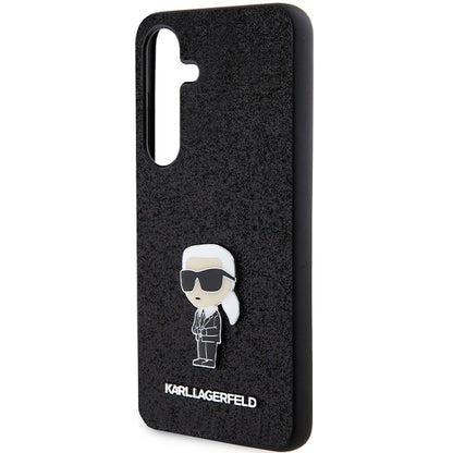 Deksel for Samsung Galaxy S24+ S926, Karl Lagerfeld, Glitter Ikonik Karl Logo, Svart