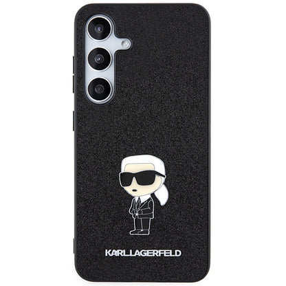 Deksel for Samsung Galaxy S24+ S926, Karl Lagerfeld, Glitter Ikonik Karl Logo, Svart