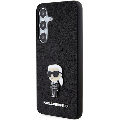 Deksel for Samsung Galaxy S24+ S926, Karl Lagerfeld, Glitter Ikonik Karl Logo, Svart