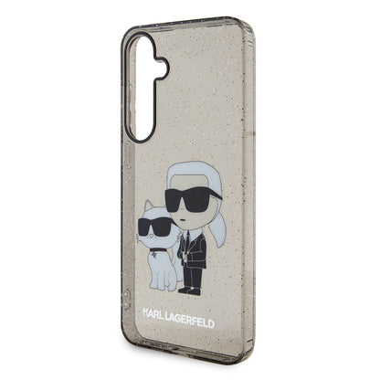 Deksel for Samsung Galaxy S24+ S926, Karl Lagerfeld, Glitter Karl & Choupette, Blå