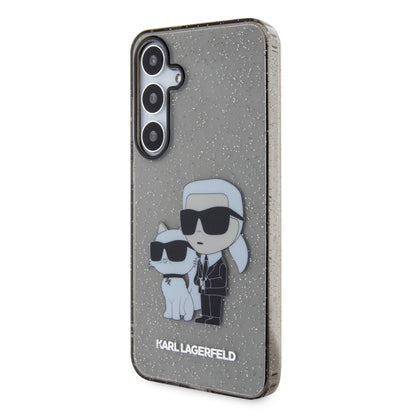 Deksel for Samsung Galaxy S24+ S926, Karl Lagerfeld, Glitter Karl & Choupette, Blå