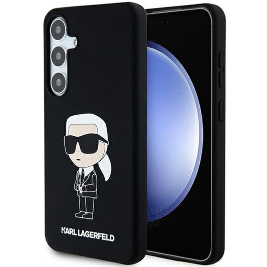 Deksel for Samsung Galaxy S24+ S926, Karl Lagerfeld, Silicone Ikonik NFT, Svart
