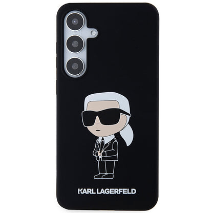 Deksel for Samsung Galaxy S24+ S926, Karl Lagerfeld, Silicone Ikonik NFT, Svart