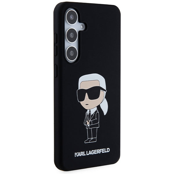Deksel for Samsung Galaxy S24+ S926, Karl Lagerfeld, Silicone Ikonik NFT, Svart