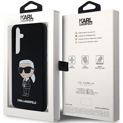 Deksel for Samsung Galaxy S24+ S926, Karl Lagerfeld, Silicone Ikonik NFT, Svart
