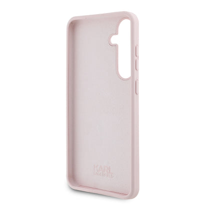 Deksel for Samsung Galaxy S24+ S926, Karl Lagerfeld, Silicone Choupette Metal, Rosa