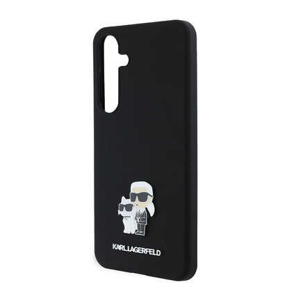 Deksel for Samsung Galaxy S24+ S926, Karl Lagerfeld, Silicone Karl & Choupette Metal, Svart