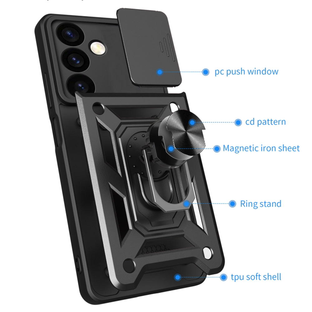 Deksel for Samsung Galaxy S24+ S926, Techsuit, CamShield, Svart