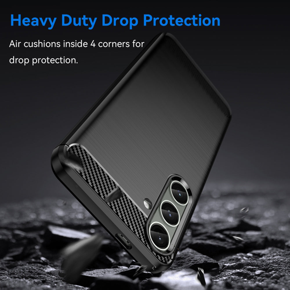 Deksel til Samsung Galaxy S24+ S926, Techsuit, Karbon, Svart
