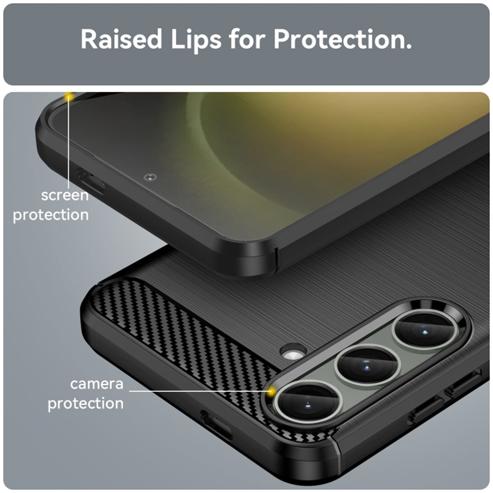 Deksel til Samsung Galaxy S24+ S926, Techsuit, Karbon, Svart