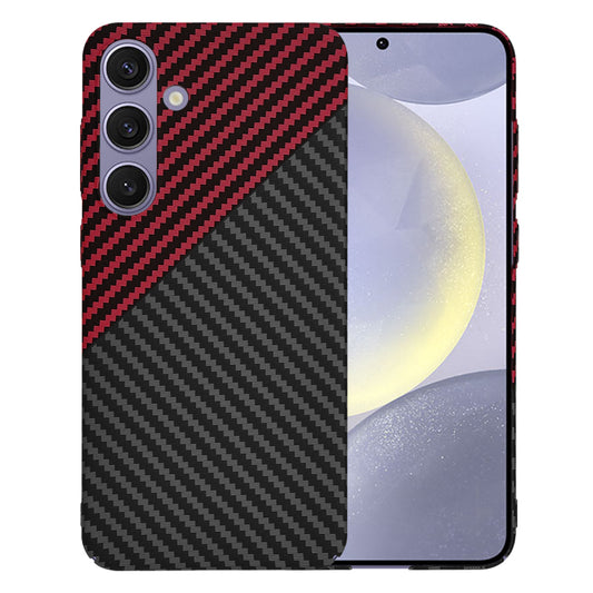 Deksel for Samsung Galaxy S24+ S926, Techsuit, Carbonite FiberShell, Svart Rød